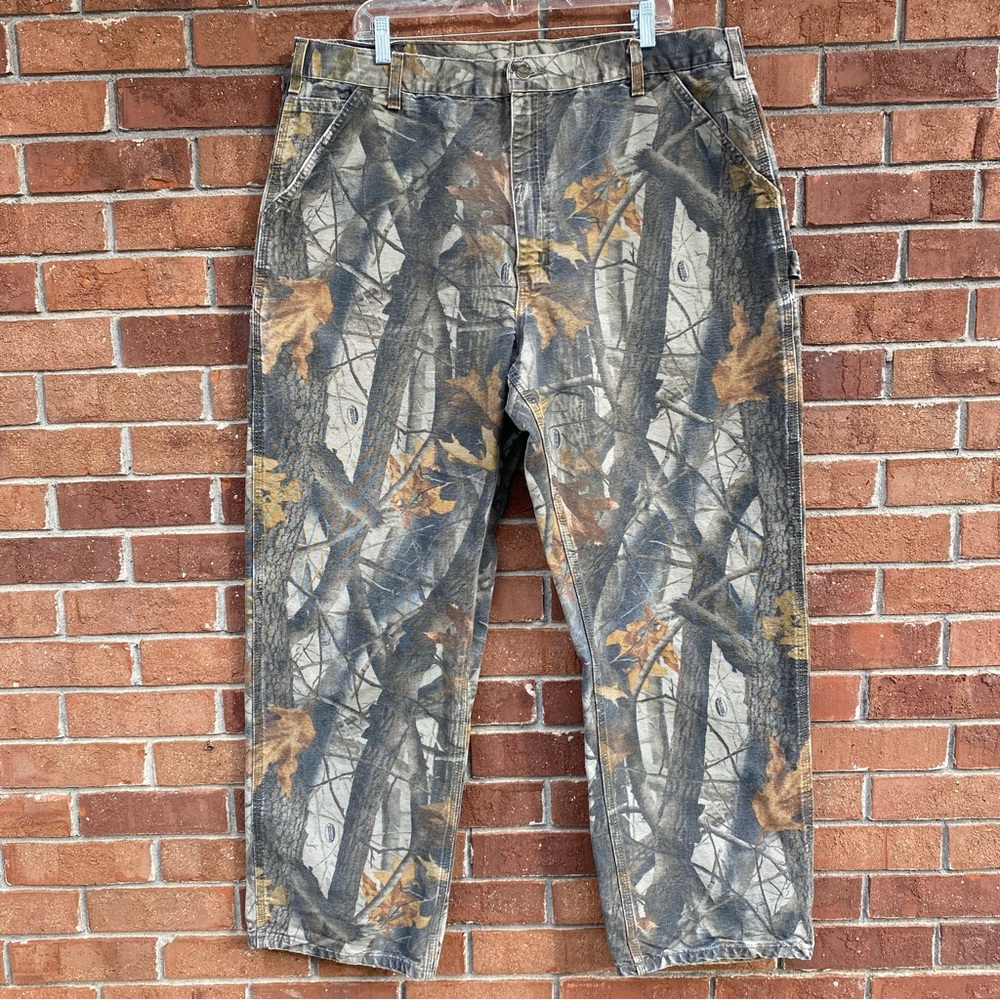 Vintage Carhartt B158 CMO Realtree Camo Pants Men's 42x32 Dungaree Carpenter Y2K